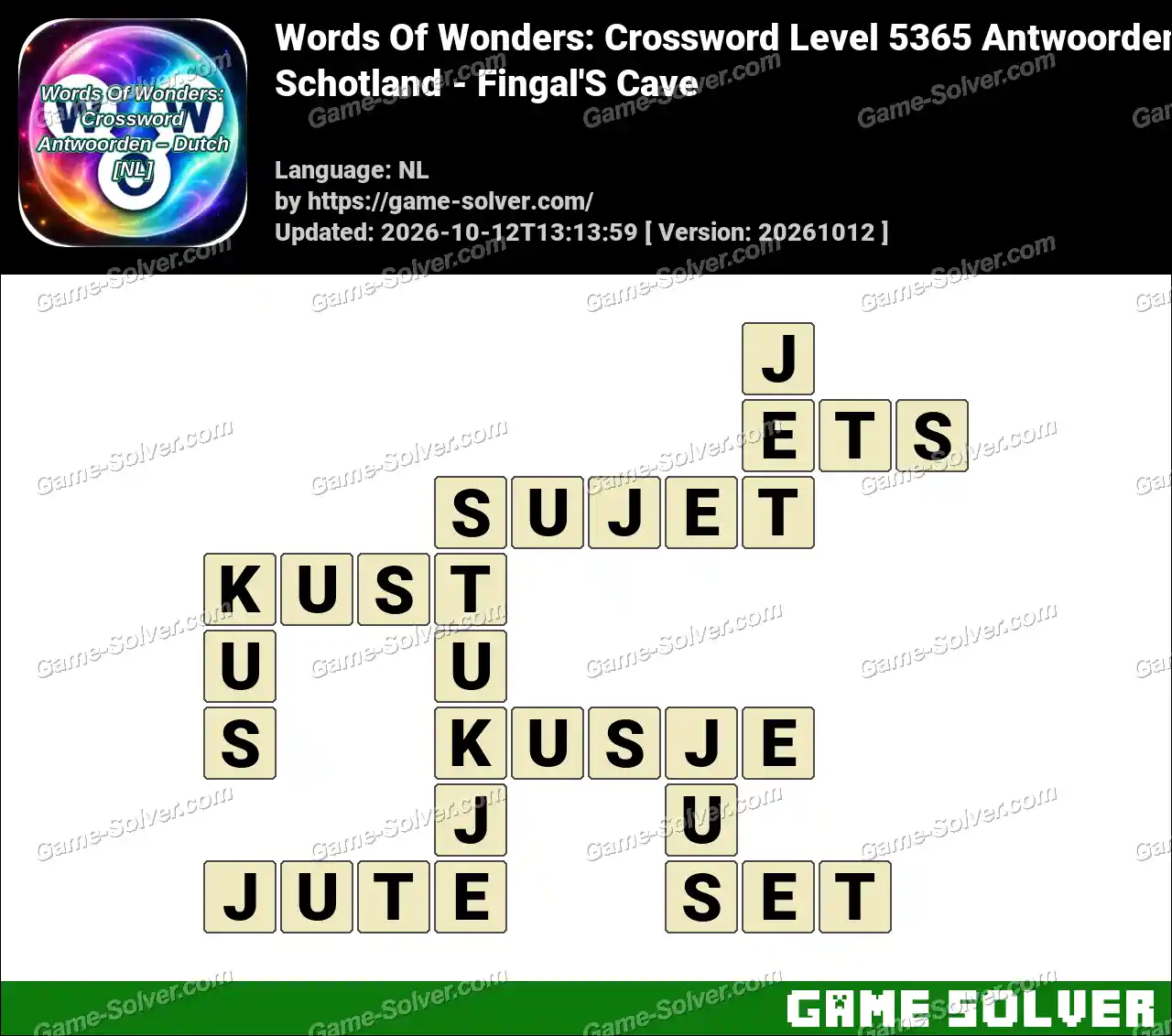 Words Of Wonders: Crossword Level 5365 Antwoorden – Schotland – Fingal’S Cave